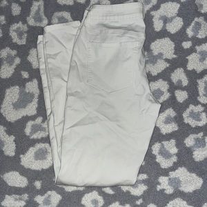 Plain white dress pants.